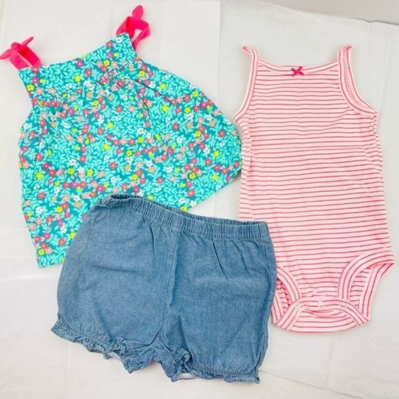 Carter’s ~Baby Girl~3-Pc Set Size 12M - Picture 1 of 9